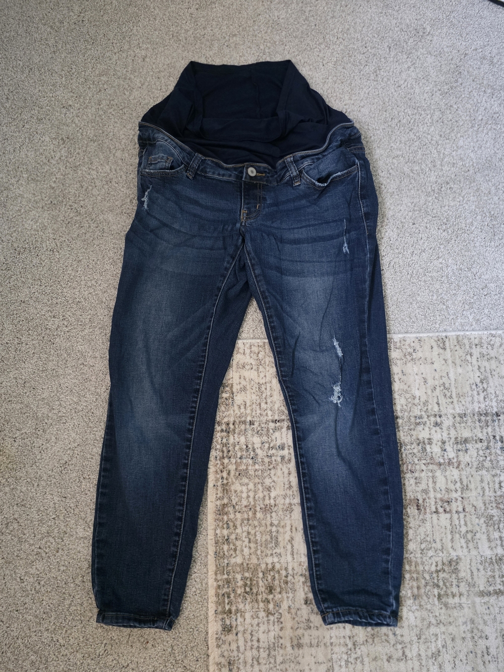 Kancan Maternity Dark Blue Stretch Denim Jeans with Overband